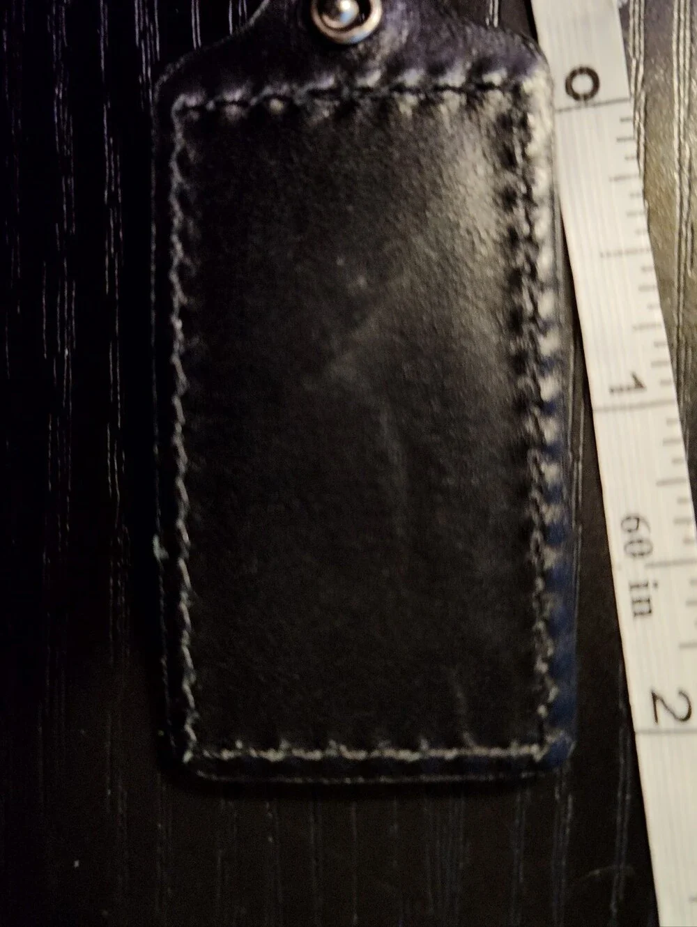 Coach Black Leather Hang Tag